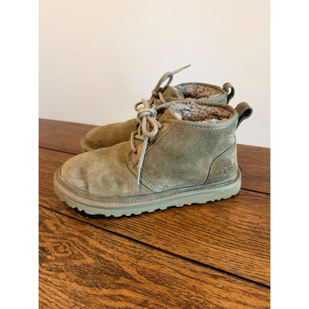 UGG Boots Womens 8 Olive Green Good Suede Lace Up Ankle Chukka 1094269